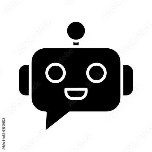 Fototapeta Chatbot icon. Line vector color editable