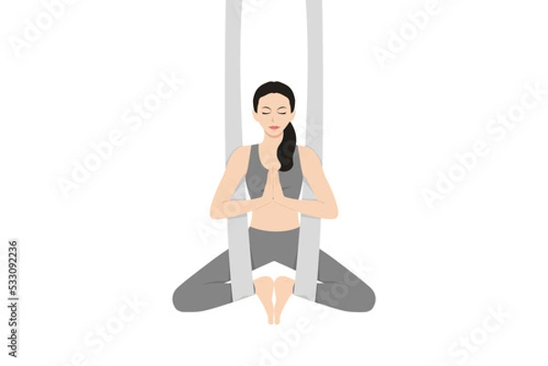 Obraz Bound Angle Pose Aerial, Baddha Konasana Aerial