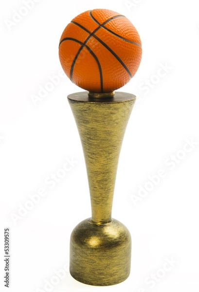 Obraz Basketball trophy isolated on white background