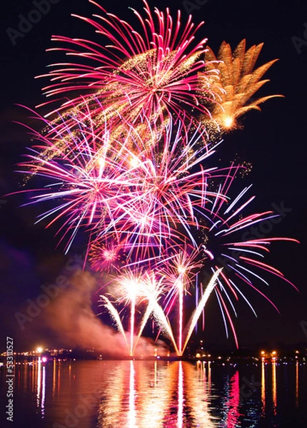 Obraz Colorful firework in a night sky