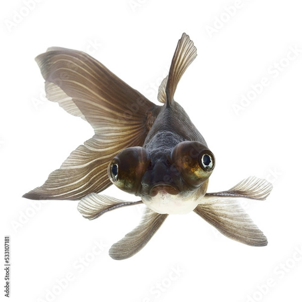 Obraz Black  Goldfish on White