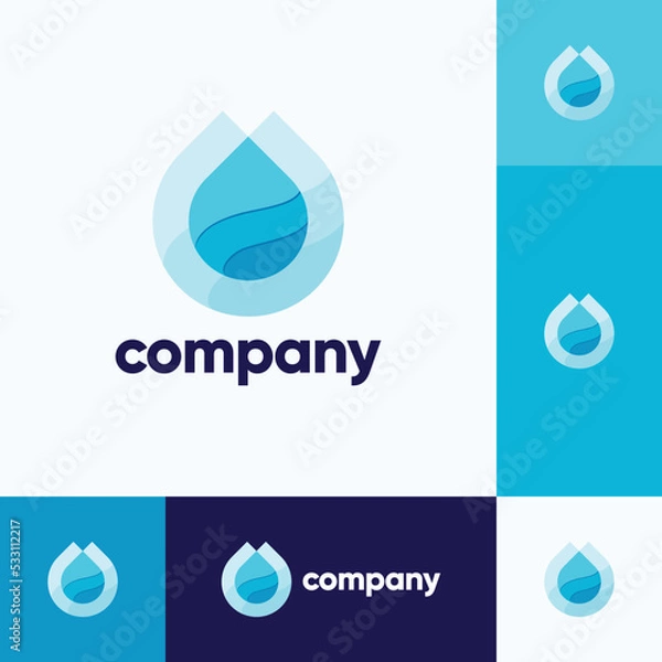 Fototapeta Water drop Logo, vector Aqua droplet