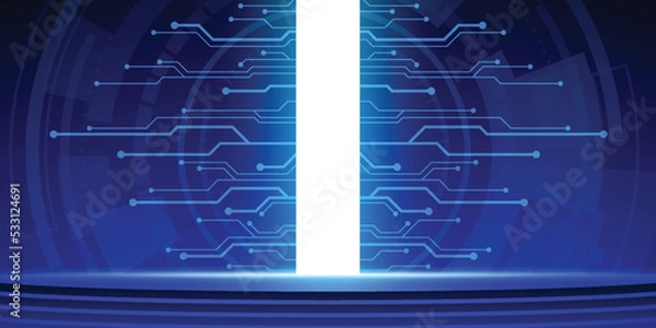 Obraz Abstract hi tech. Abstract digital background with technology. Vector abstract technology.	