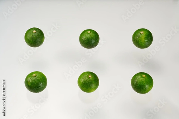 Obraz すだちを等間隔で複数配置した切り抜き用俯瞰撮影