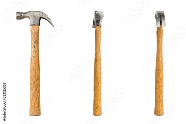 Obraz old claw hammer seen from three sides