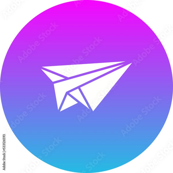 Obraz Paper Plane Gradient Circle Glyph Inverted Icon