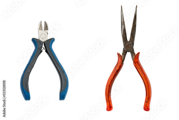 Obraz Bent needle nose pliers and a side cutter