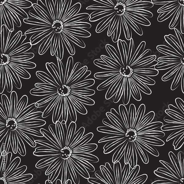 Fototapeta Seamless fabric of floral Line Pattern Vector, like ornament vector. Suit for package design, wallpaper, fashion print.