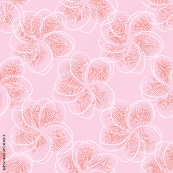 Fototapeta Seamless fabric of  floral Line Pattern Vector, like ornament vector. Suit for package design, wallpaper, fashion print.
