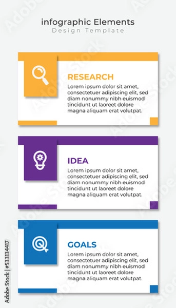Obraz Vector Graphic of Infographic Element Design Templates with Icons and 3 Options