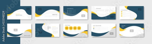 Fototapeta Business presentation slide template design. Minimalis, modern and keynote vector illustration