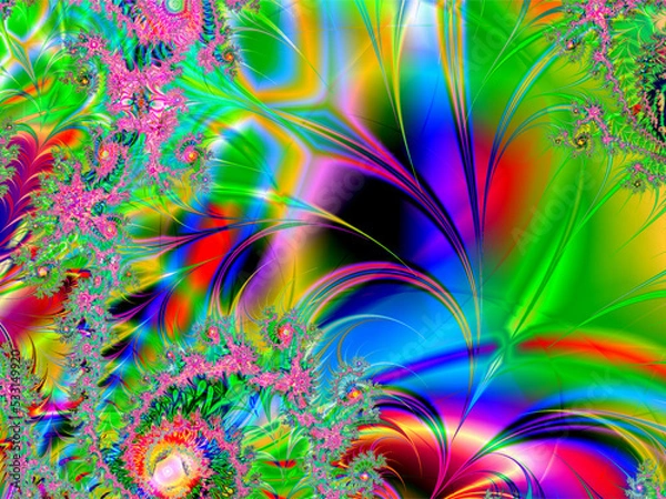 Fototapeta abstract bright multicolor linear pattern, color graphics, background, design