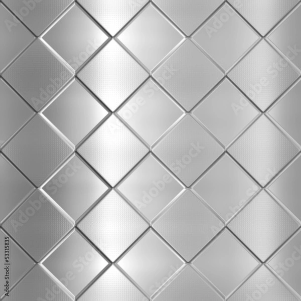 Fototapeta Metal silver checked  pattern