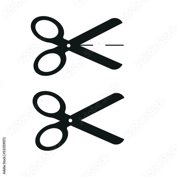 Fototapeta black scissors on white background. Scissors as a symbol to cut the paper