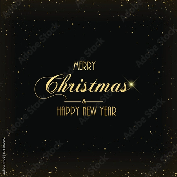 Fototapeta Happy New Year or Xmas card with glowing lights. Vector
