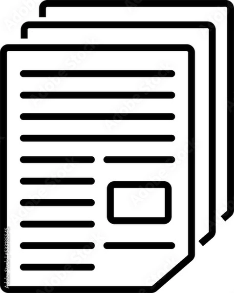 Obraz Isolated icon of a computer screen displaying a document. Concept structured and unstructured data. 