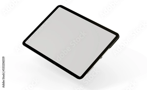 Fototapeta Realistic horizontal black tablet pc pad computer mockups