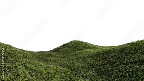 Obraz A 3d rendering image of grassed hill nature scenery