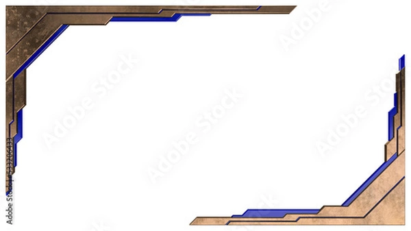 Obraz A 3d rendering image of metalic and crystal frame