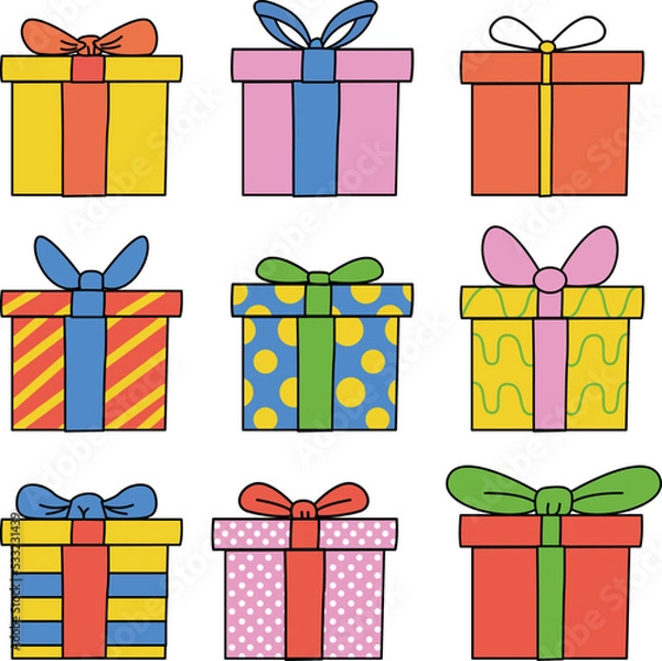 Obraz set of colorful gift boxes