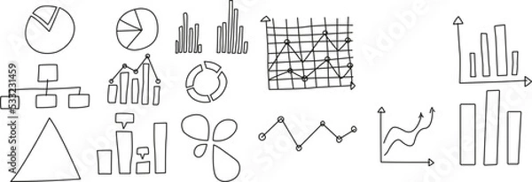 Fototapeta set of cartoon graphs