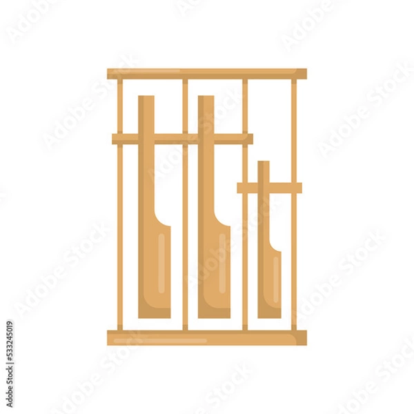 Fototapeta Vector graphic of angklung. Bamboo angklung illustration with flat design style. Suitable for content design assets
