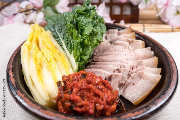 Obraz One of the types of Korean food Napa Wraps with Pork