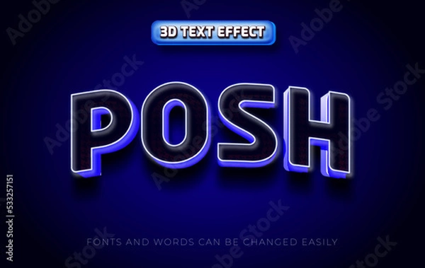 Fototapeta Posh rich 3d editable text effect style