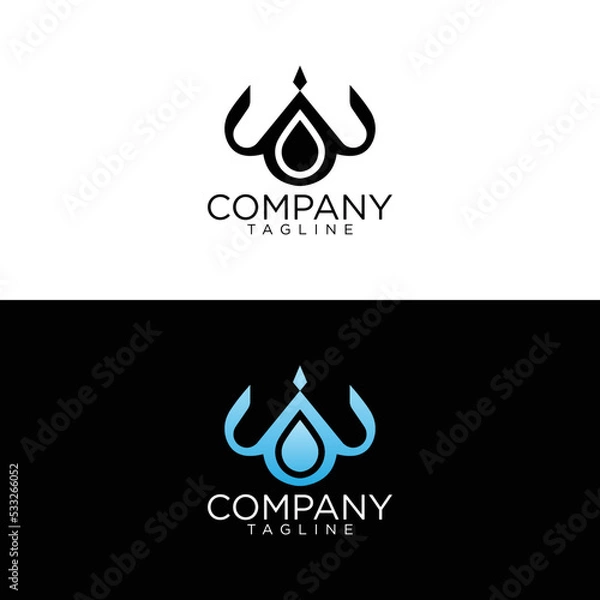 Obraz w drop logo design and premium vector templates