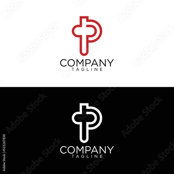 Obraz p logo design and premium vector templates
