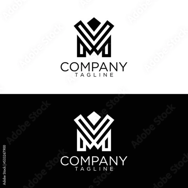 Obraz mv logo design and premium vector templates