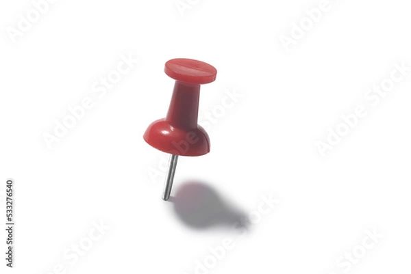Fototapeta red push pin on a white background.