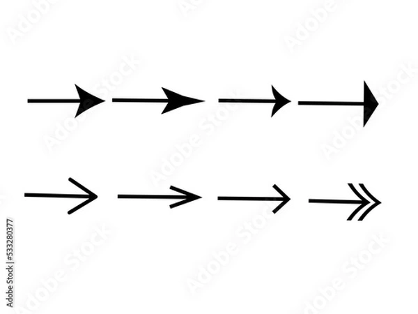 Fototapeta Arrow set vector illustration and art.
