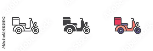 Obraz Delivery scooter different style icon set