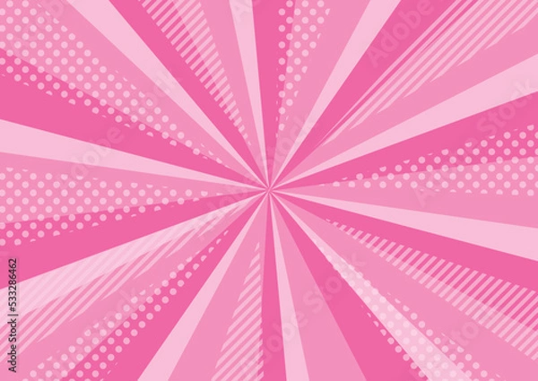 Fototapeta 放射ポップ背景 ピンク