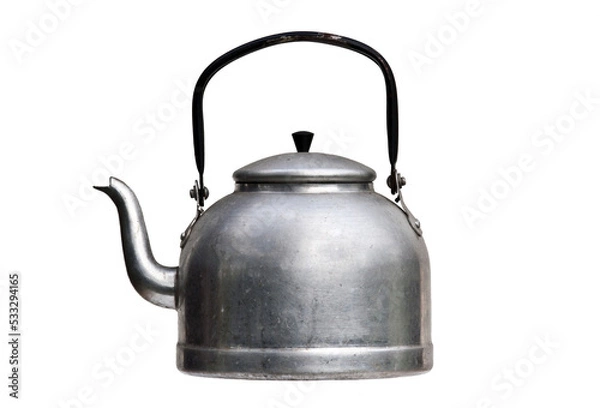 Obraz Old and used tea pot on transparent background