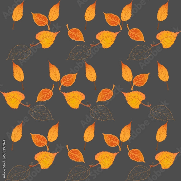 Obraz Seamless vector pattern with autumn leaves
