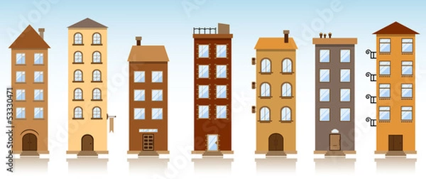 Obraz seven vector buildings