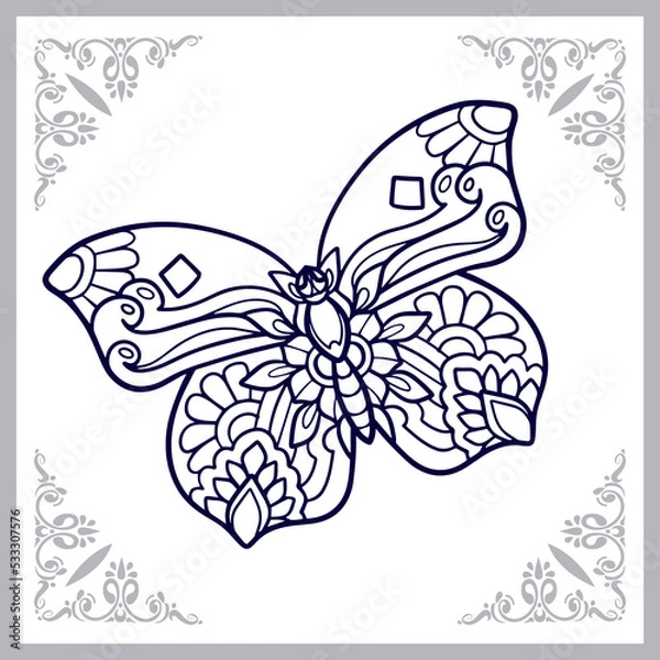 Fototapeta Butterfly mandala arts isolated on white background