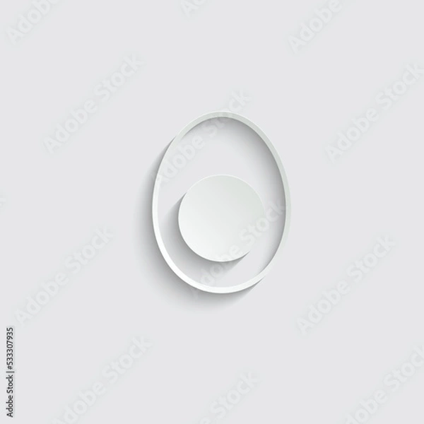 Fototapeta Boiled egg icon vector food sign