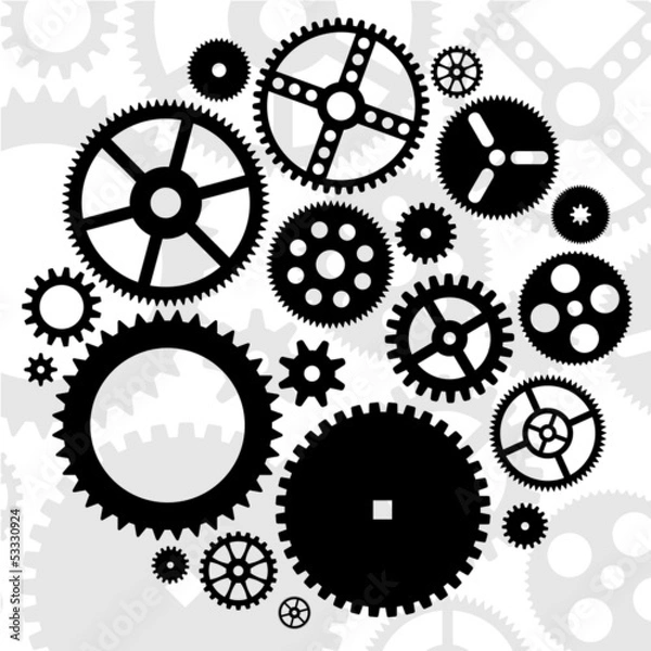 Obraz Gears black set