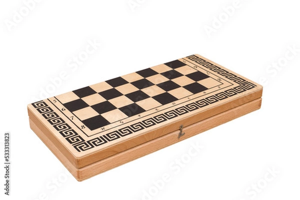 Obraz wooden chess board isolated on white