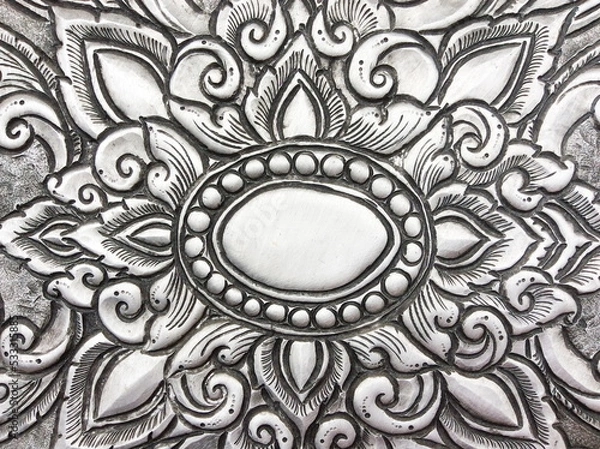 Fototapeta The art and pattern of carving silverware.