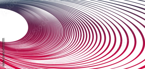 Fototapeta Distorted and deformed lines vector abstract background, curvature of space, 3D linear flow curve shape, science fiction.
