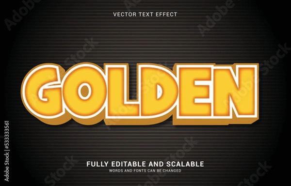 Fototapeta editable text effect, Golden style
