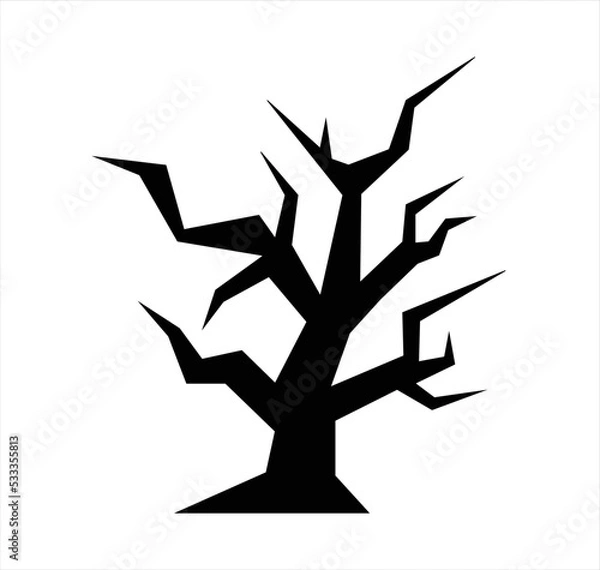 Obraz Vector horror halloween tree on white background llustration