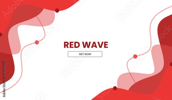Obraz minimalist red wave background template, banner, card, flayer, persentation