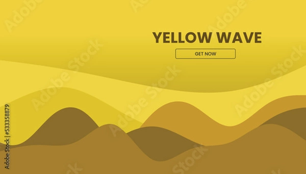 Obraz illustration yellow wave landscape background