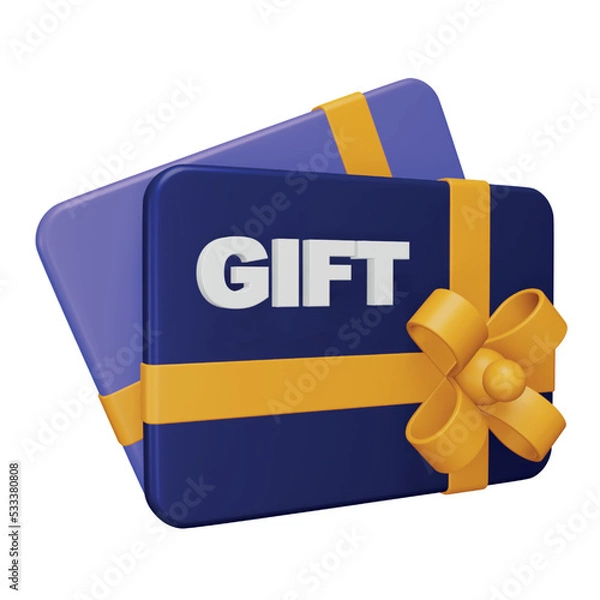 Fototapeta Gift card 3d rendering isometric icon.
