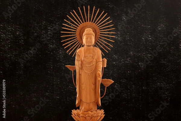 Obraz 日本仏教 阿弥陀如来の仏像 立像1